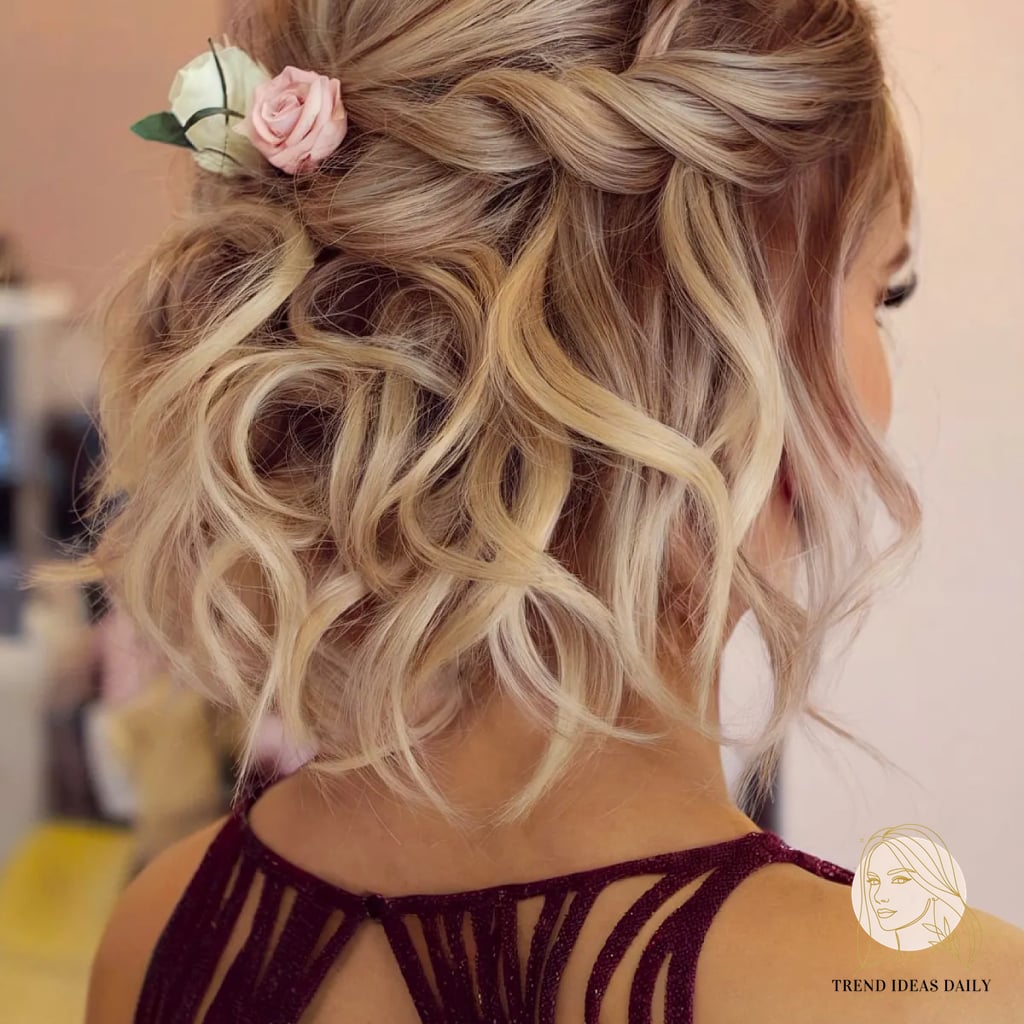 Soft Half Updo with Airy Curls