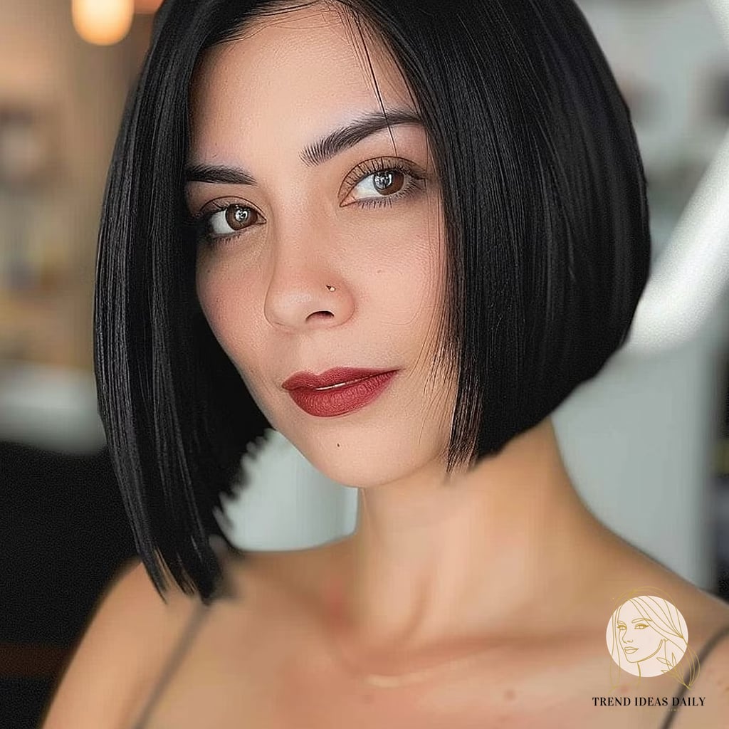 Straight Asymmetrical Haircut with a Side Part