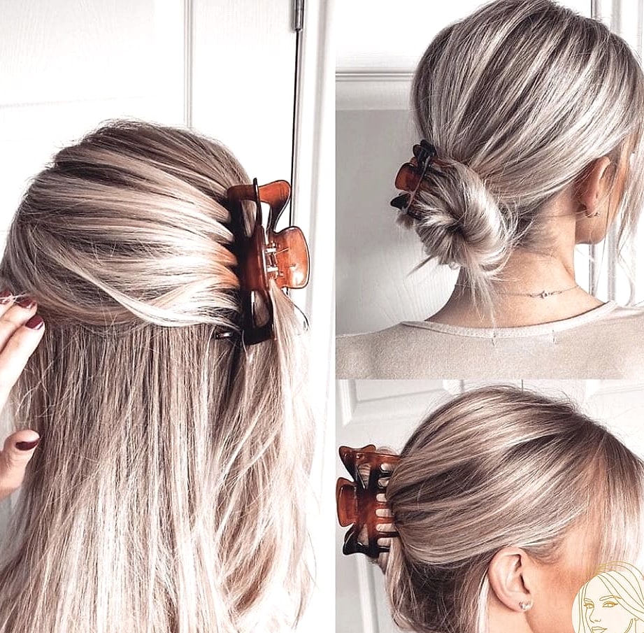 30 Hairclips Hairstyles Short Hair Ideas You Need to Try Right Now 10 Structured Claw Clip Updo