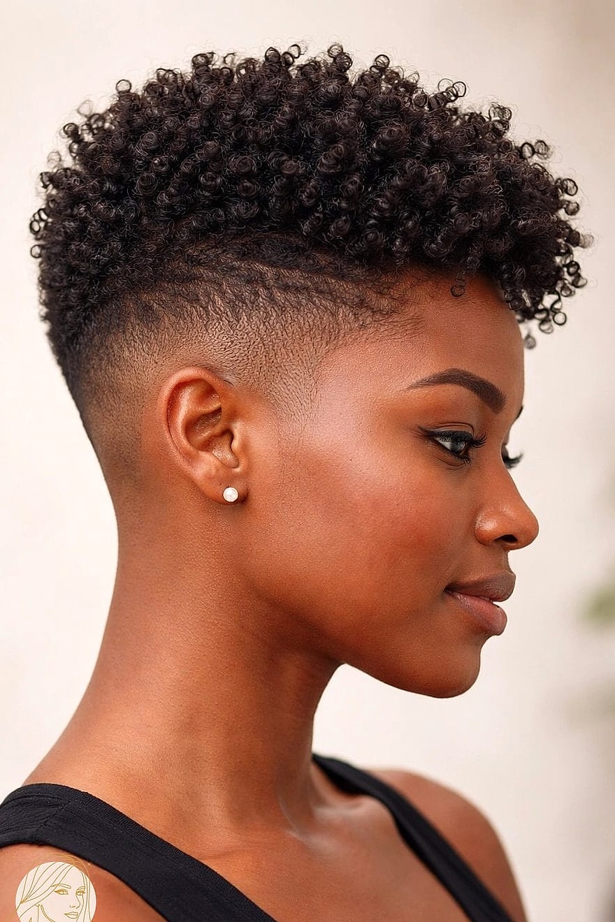 Tapered Coily Pixie