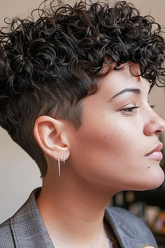 Tapered Curly Pixie