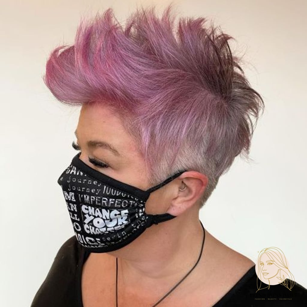 17 Hair Dye Short Hair to Show Your Stylist ASAP 14 Textured Pink Mohawk