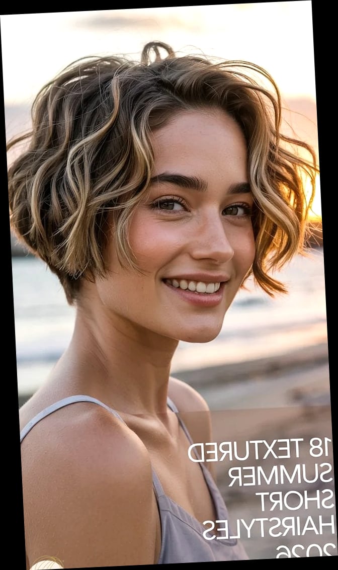 Textured Short Bob with Middle Part