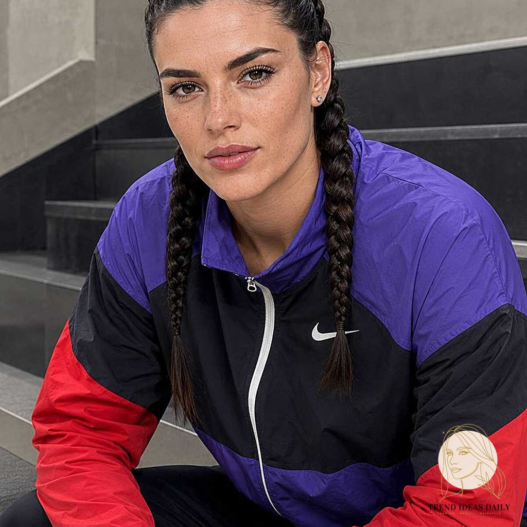 9 Basketball Hairstyles For Short Hair Everyone Is Pinning Right Now 6 Tight Double Dutch Braids