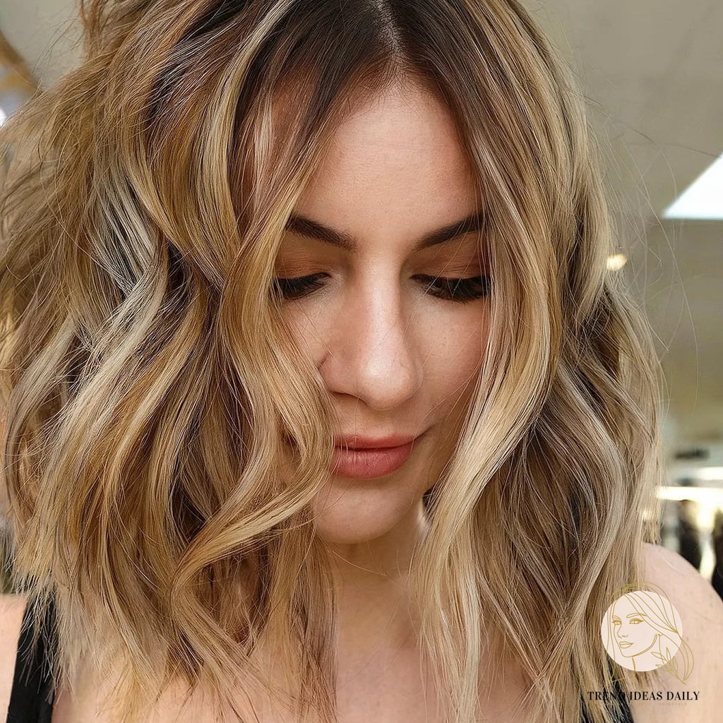 Tousled Lob Cut with Ombre