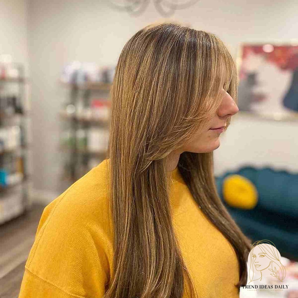 Trendy Long Curtain Bangs for Straight Hair