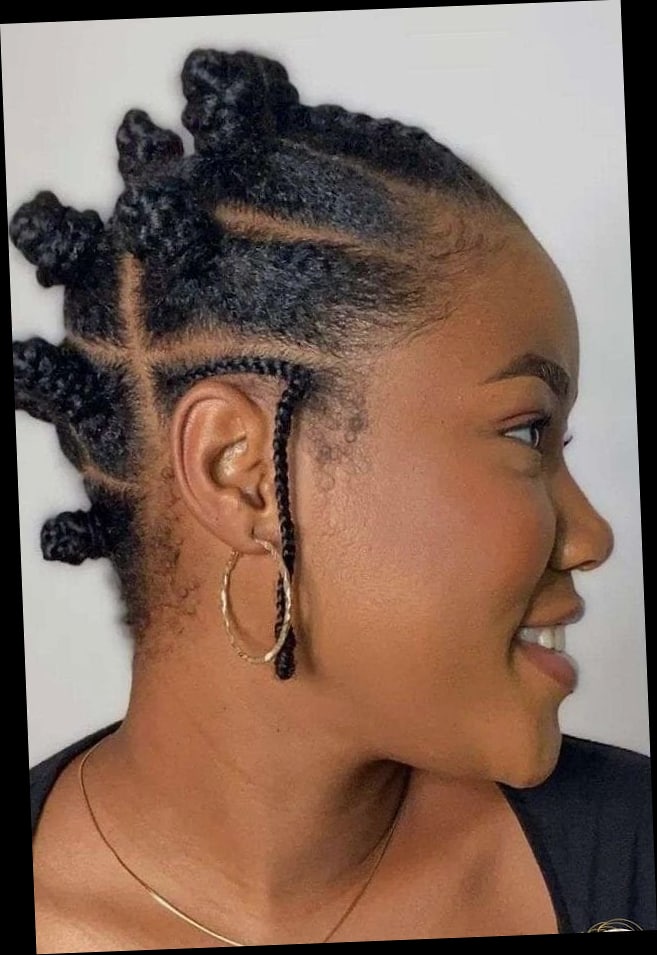 12 Flat Twist Hairstyles For Short Hair for the Ultimate Glow Up 12 Twisted Bantu Knot Combo