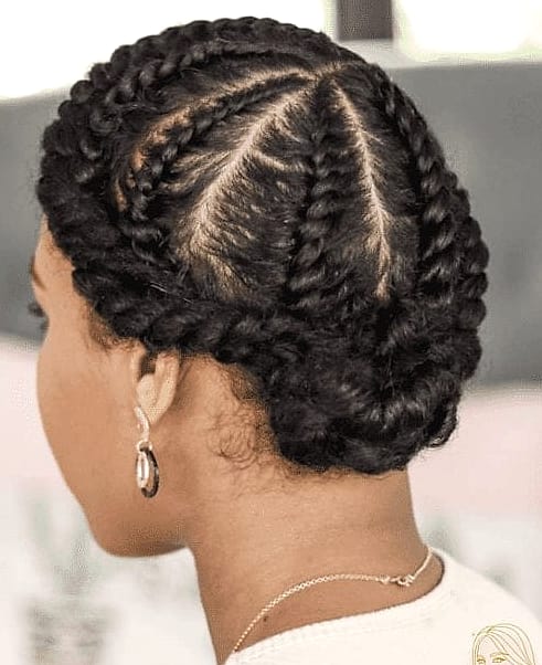 12 Flat Twist Hairstyles For Short Hair for the Ultimate Glow Up 4 Twisted Crown with Loose Ends