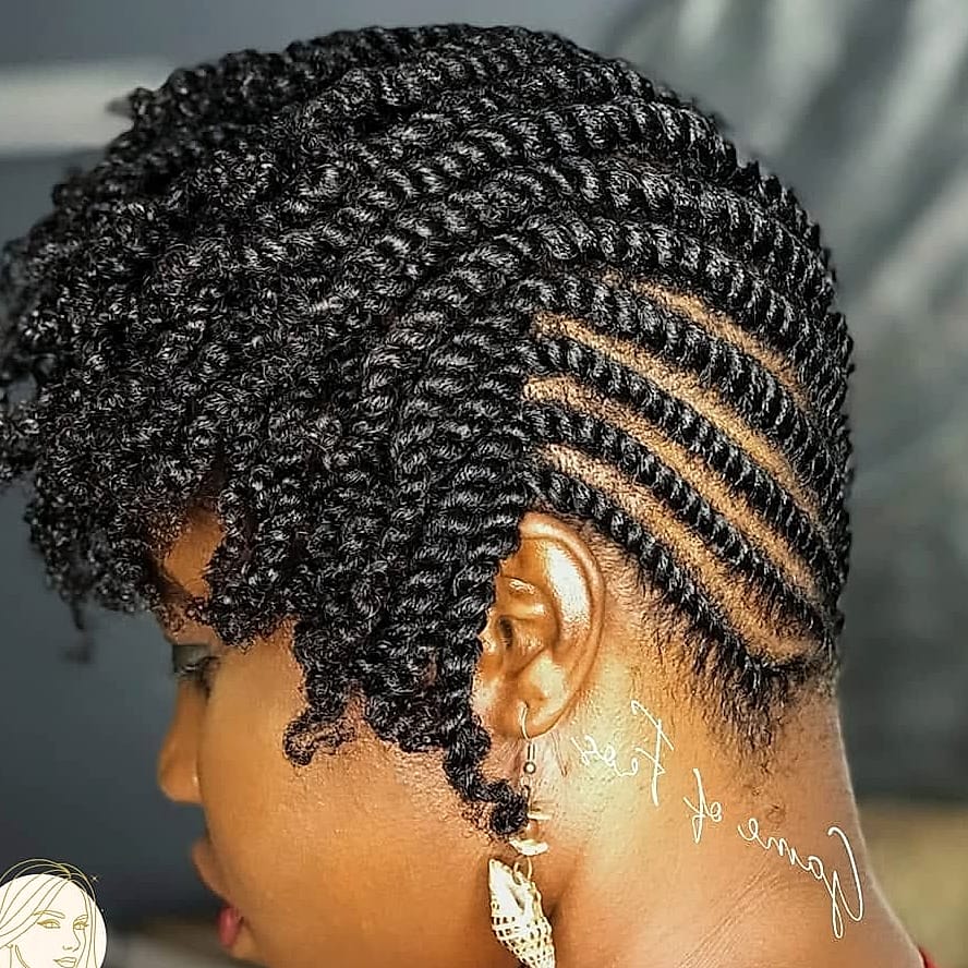 12 Flat Twist Hairstyles For Short Hair for the Ultimate Glow Up 7 Twisted Fringe with Natural Curls