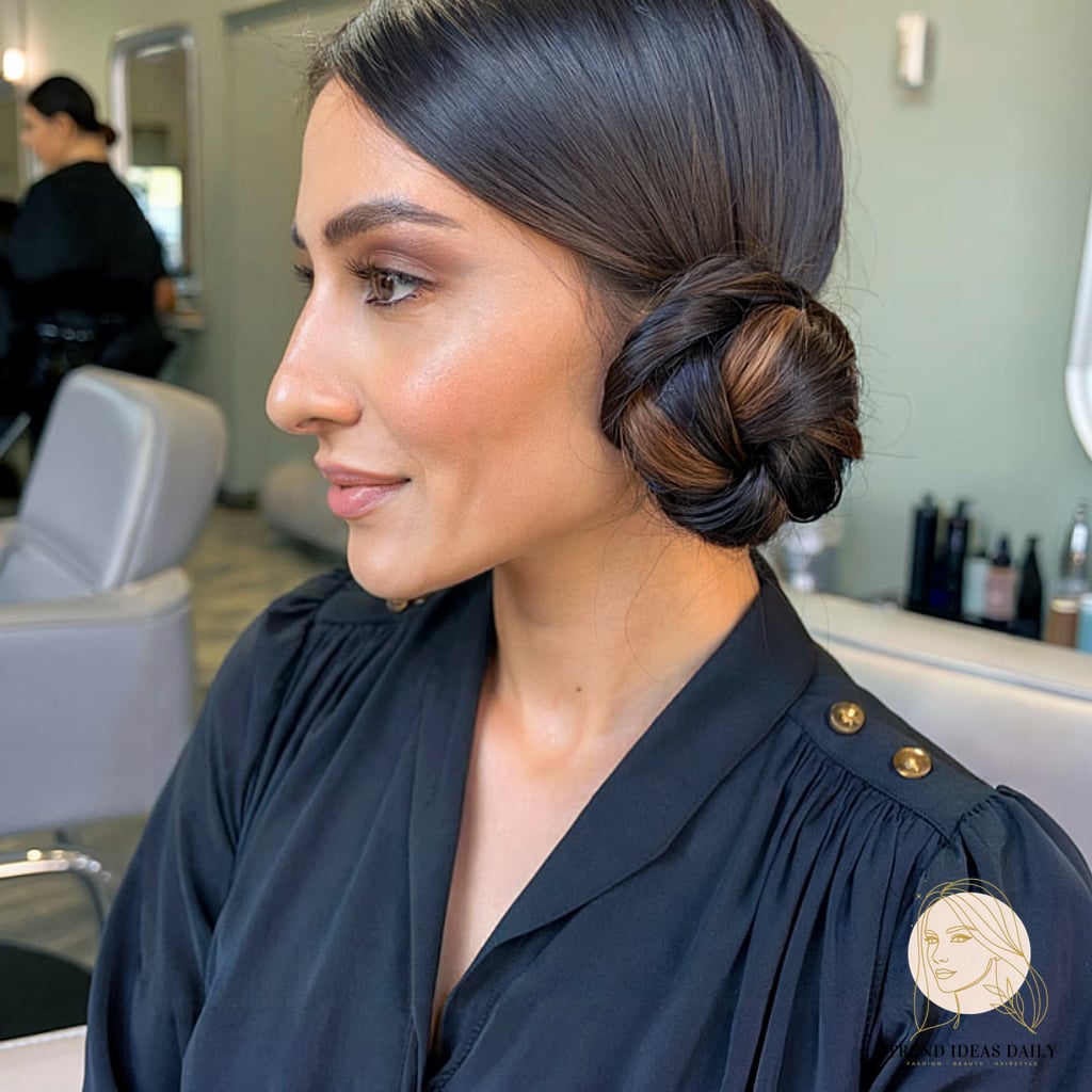 Twisted Knot Updo with Side Sweep
