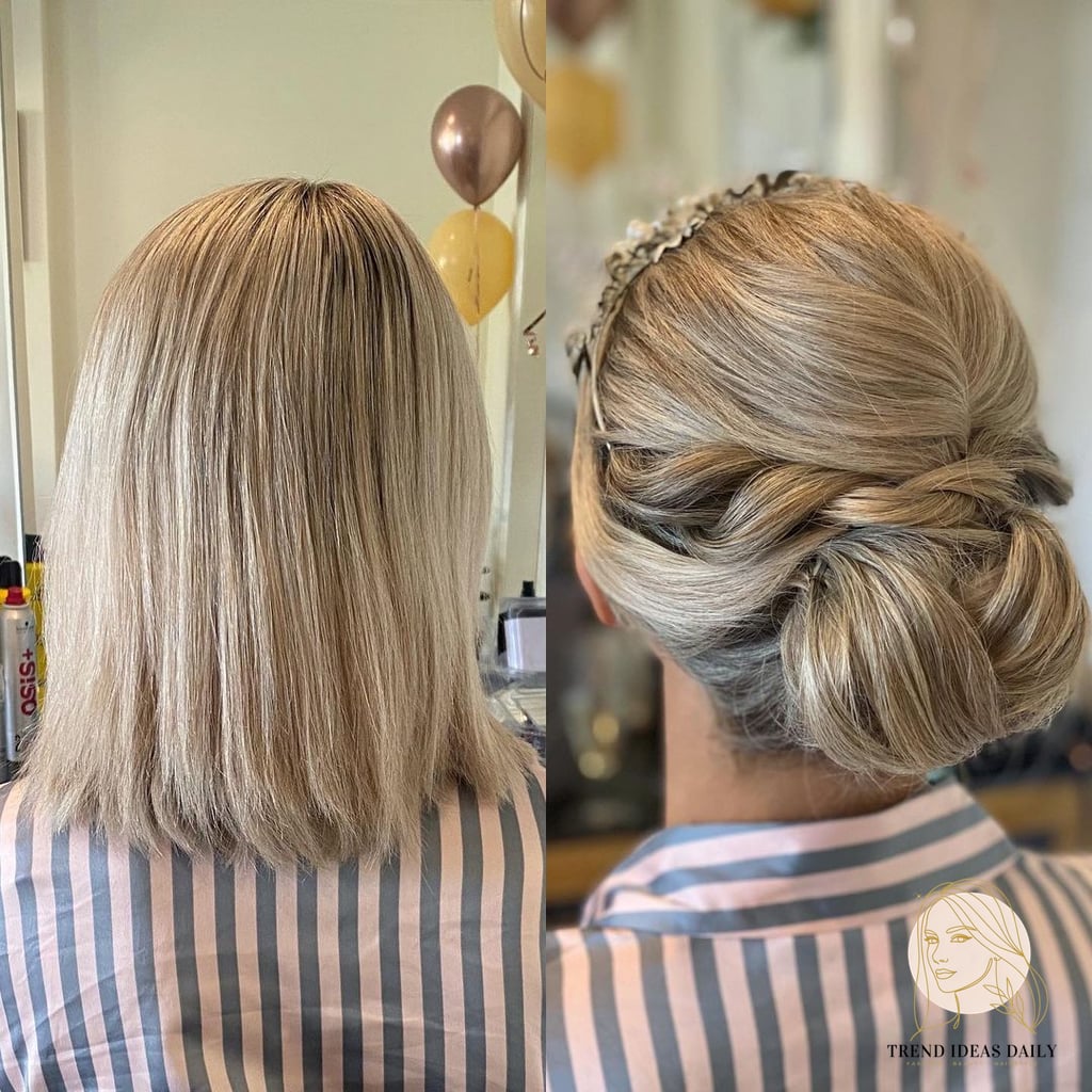 15 Glam Hairstyles For Short Hair Everyone Is Pinning Right Now 11 Voluminous Bridal Updo