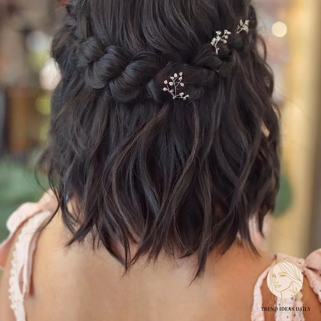 Wavy Long Bob with a Half-Wrapped Braid
