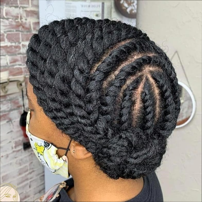 12 Flat Twist Hairstyles For Short Hair for the Ultimate Glow Up 8 Zigzag Part Flat Twists